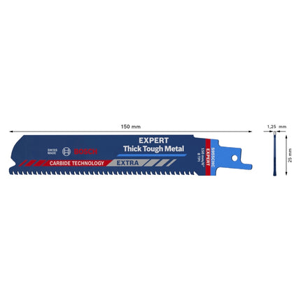 Bosch EXPERT Thick Tough Metal S 955 CHC Lama per seghetto alternativo 150 mm 10 pz. ( 2608900367 ) Carbide Technology