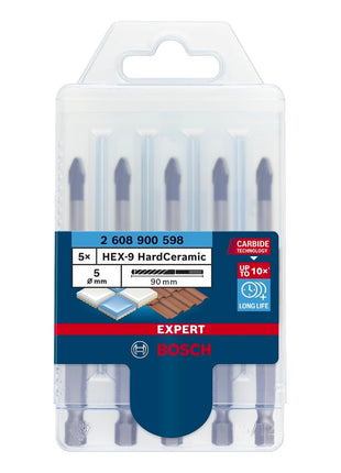 Bosch EXPERT HEX-9 HardCeramic Dachziegel Bohrer Set 5,0 x 90 mm 5 tlg. ( 2608900598 ) Carbide Technology - Toolbrothers