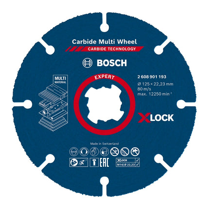 Bosch EXPERT Carbide Multi Wheel X-LOCK Disco da taglio 125 mm x 22,23 mm - 10 pz. ( 2608901195 ) Carbide Technology