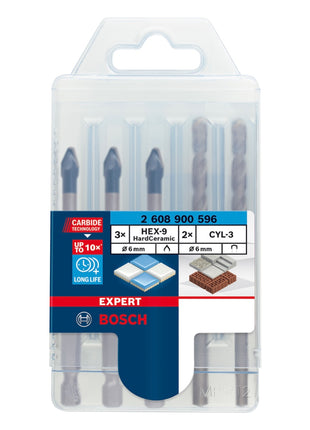 Bosch EXPERT HEX-9 HardCeramic Bohrer Mixed Set 6,0 mm 5 tlg. ( 2608900596 ) Carbide Technology - Toolbrothers