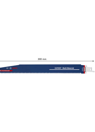 Bosch Expert S 1256 XHM Hoja de sierra de sable multimaterial, 300 mm, 10 unidades (2608900395), tecnología de carburo