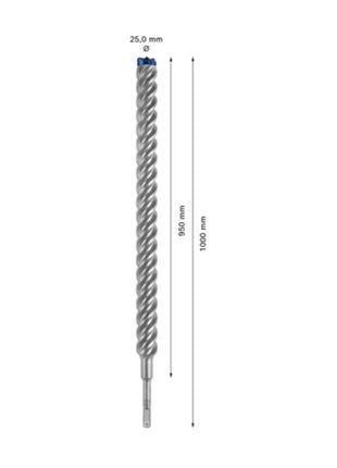 Bosch Expert SDS plus 7X marteau perforateur 25 x 1000 mm (2608900153) 4 tranchants Technologie Carbure