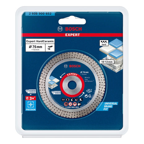 Bosch Expert Hard Ceramic Disque à tronçonner diamant 76 mm 76 x 1,5 x 10 mm ( 2608900652 ) - successeur de 2608615020