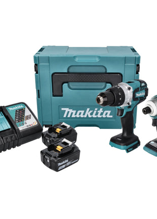 Makita DLX 2214 TJ Akku Combo Kit DHP 481 Akku Schlagbohrschrauber + DTD 170 Akku Schlagschrauber + 2x Akku 5,0 Ah + Ladegerät + Makpac