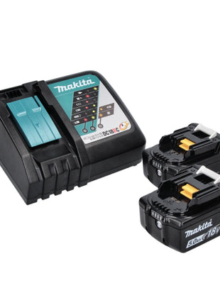 Makita DHR 243 RTJW Akku Bohrhammer 18 V 2,0 J SDS plus Brushless + 2x Akku 5,0 Ah + Ladegerät + Staubabsaugung + Makpac