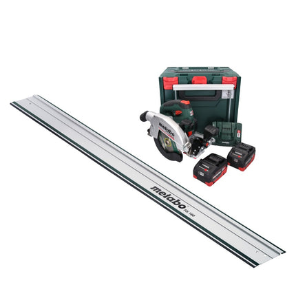 Metabo KS 18 LTX 66 BL Akku Handkreissäge 18 V 165 mm + 2x Akku 5,5 Ah + Ladegerät + Führungsschiene + metaBOX