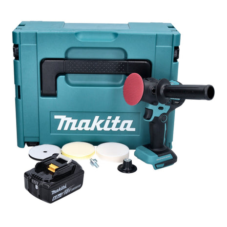 Makita DPV 300 G1J Akku Schleifer Polierer 18 V 50 / 80 mm Brushless + 1x Akku 6,0 Ah + Makpac - ohne Ladegerät - Toolbrothers