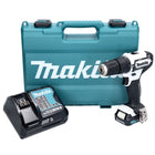 Makita HP 333 DSAW Trapano avvitatore a percussione a batteria 12 V 30 Nm Bianco + 1x batteria 2,0 Ah + caricabatteria + valigetta