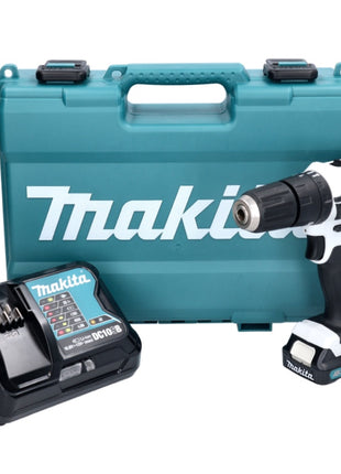 Makita HP 333 DSAW Perceuse à percussion sans fil 12 V 30 Nm blanc + 1x Batterie 2,0 Ah + Chargeur + Valise