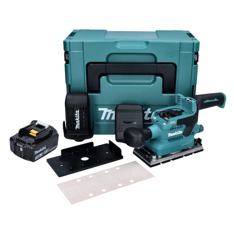 Makita DBO 380 F1J Akku Schwingschleifer 18 V 93 x 185 mm Brushless + 1x Akku 3,0 Ah + Makpac - ohne Ladegerät