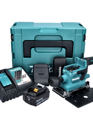 Makita DBO 380 RF1J Ponceuse orbitale sans fil 18 V 93 x 185 mm brushless + 1x Batterie 3,0 Ah + Chargeur + Makpac