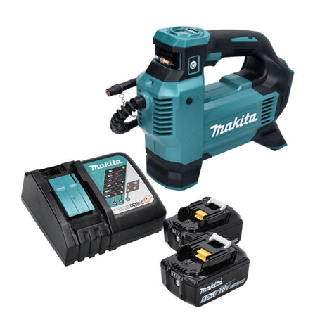 Makita DMP181RT Compresseur/Gonfleur sans fil 11,1bar 18V + 2x Batteries 5,0 Ah + Chargeur