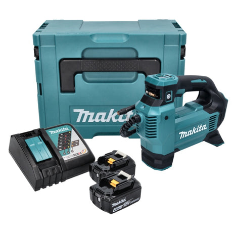 Compresor de batería Makita DMP 181 RMJ 18 V 11,1 bar + 2x baterías 4,0 Ah + cargador + Makpac