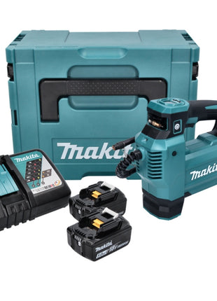 Makita DMP 181 RTJ Akku Kompressor 18 V 11,1 bar + 2x Akku 5,0 Ah + Ladegerät + Makpac