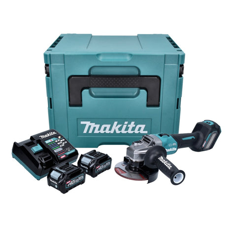 Amoladora angular a batería Makita GA 023 GD201 40 V máx. 125 mm sin escobillas XGT + 2x batería 2,5 Ah + cargador + Makpac