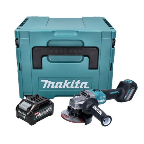 Amoladora angular a batería Makita GA 023 GM101 40 V máx. 125 mm sin escobillas XGT + 1x batería 4,0 Ah + Makpac - sin cargador