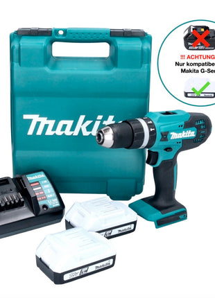 Makita HP 488 DWE Akku Schlagbohrschrauber 18 V 42 Nm G-Serie + 2x Akku 1,5 Ah + Ladegerät + Koffer - Toolbrothers