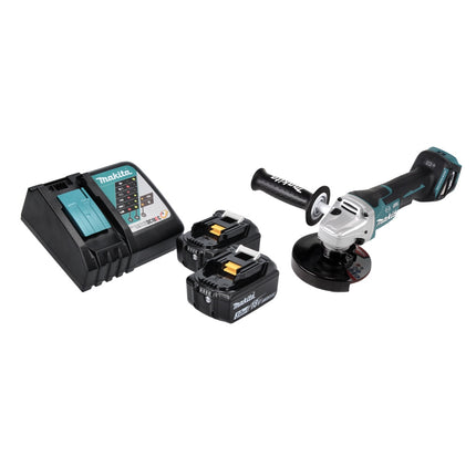 Smerigliatrice angolare a batteria Makita DGA 517 RF 18 V 125 mm brushless + 2x batteria ricaricabile 3,0 Ah + caricabatterie