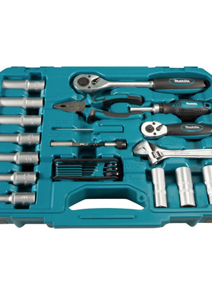 Makita Handwerkzeug Set 87 tlg. Chrom Vanadium Stahl ( E-08458 ) Bit / Zange / Ratsche / Schraubendreher / Schraubenschlüssel