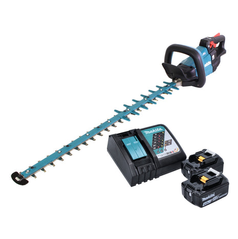 Cortasetos a batería Makita DUH 752 RM 18 V 75 cm sin escobillas + 2x baterías 4,0 Ah + cargador