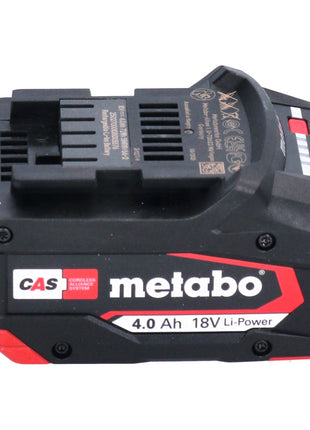 Metabo Set de batterie : 2x Batteries Li-Power 4,0 Ah 18 V CAS Li-Ion - indicateur de capacité de charge (2x 625027000)