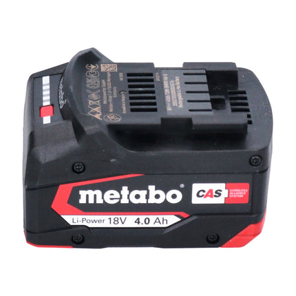 Set base Metabo 1x batteria Li-Power 18 V 4,0 Ah CAS agli ioni di litio ( 625027000 ) + caricatore ASC 55 ( 627044000 )