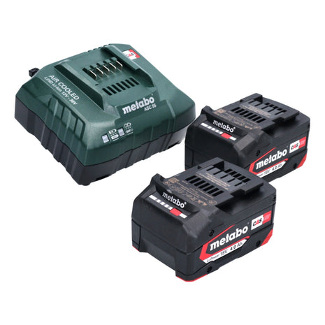 Metabo Set de base 2x Batteries Li-Power 4,0 Ah 18V CAS Li-Ion + Chargeur ASC 55 (2x 625027000) (‭627378000‬)