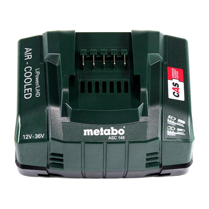 Set base Metabo 1x batteria Li-Power 18 V 4,0 Ah CAS Li-Ion ( 625027000 ) + caricatore rapido ASC 145 ( 627378000 )