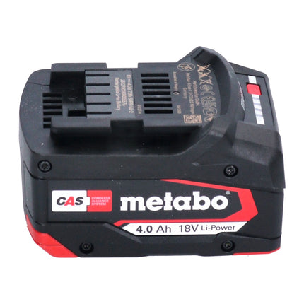 Set base Metabo 1x batteria Li-Power 18 V 4,0 Ah CAS Li-Ion ( 625027000 ) + caricatore rapido ASC 145 ( 627378000 )