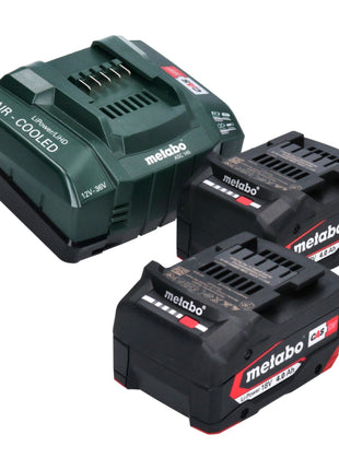 Metabo Set de base 2x Batteries Li-Power 4,0 Ah 18V CAS Li-Ion + Chargeur rapide ASC 145 (2x 625027000) (‭627378000‬)