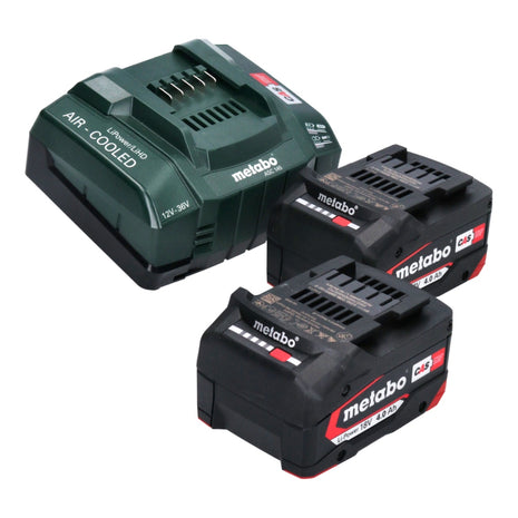 Metabo Set de base 2x Batteries Li-Power 4,0 Ah 18V CAS Li-Ion + Chargeur rapide ASC 145 (2x 625027000) (‭627378000‬)