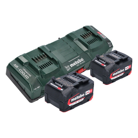 Metabo Basis Set 2x Li-Power Akkupack 18 V 4,0 Ah CAS Li-Ion Akku ( 2x 625027000 ) + ASC 145 DUO Doppel Schnell Ladegerät ( ‭627495000 )