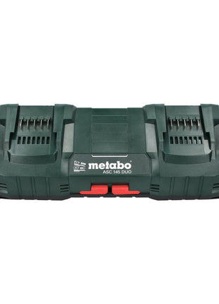 Podstawowy zestaw Metabo 2x akumulator Li-Power 18 V 4,0 Ah CAS Li-Ion ( 2x 625027000 ) + podwójna szybka ładowarka ASC 145 DUO ( 627495000 )