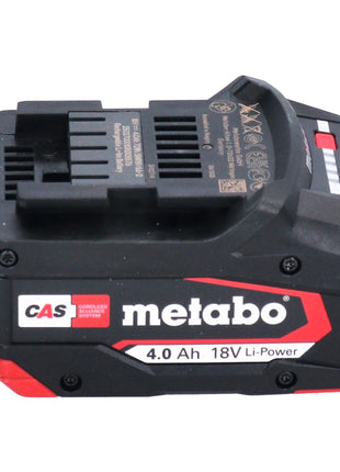 Metabo set básico 4x batería Li-Power 18 V 4,0 Ah CAS Li-Ion (4x 625027000) + cargador rápido doble ASC 145 DUO (627495000)