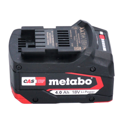 Set base Metabo 4x batterie Li-Power 18 V 4,0 Ah CAS agli ioni di litio ( 4x 625027000 ) + caricatore rapido doppio ASC 145 DUO ( 627495000 )
