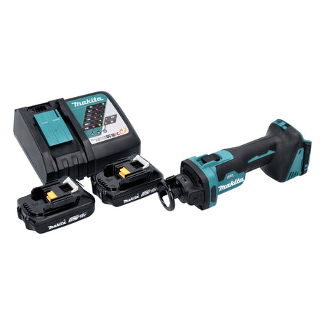 Fresa rotante a batteria Makita DCO 181 RA 18 V 32000 giri/min senza spazzole + 2x batteria ricaricabile 2,0 Ah + caricabatterie