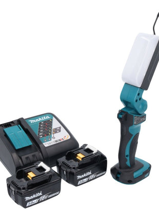 Makita DML 801 RF X Lampe à LED sans fil Lampe de travail 18 V 240 lm + diffuseur + 2x batterie 3,0 Ah + chargeur