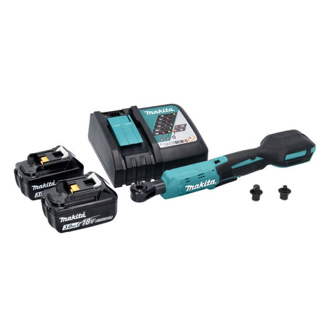 Makita DWR 180 RF destornillador de carraca inalámbrico 18 V 47,5 Nm 1/4" 3/8" + 2x baterías 3,0 Ah + cargador