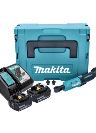 Makita DWR 180 RMJ Visseuse à cliquet sans fil 18 V 47,5 Nm 1/4'' 3/8'' + 2x batterie 4,0 Ah + chargeur + Makpac