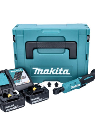 Makita DWR 180 RTJ Visseuse à cliquet sans fil 18 V 47,5 Nm 1/4'' 3/8'' + 2x batterie 5,0 Ah + chargeur + Makpac