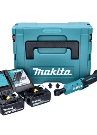 Makita DWR 180 RGJ destornillador de carraca inalámbrico 18 V 47,5 Nm 1/4" 3/8" + 2x baterías 6,0 Ah + cargador + Makpac