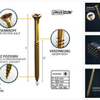 HausHalt Universal Holzbauschraube Holzschraube 6,0 x 160 mm PZ3 100 Stk. ( 000051371220 ) gelb verzinkt Kreuzschlitz Pozidriv Senkkopf Teilgewinde - Toolbrothers