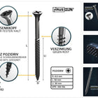 HausHalt Universal Holzbauschraube Holzschraube 6,0 x 50 mm PZ3 200 Stk. ( 000051371227 ) silber verzinkt Kreuzschlitz Pozidriv Senkkopf Teilgewinde - Toolbrothers