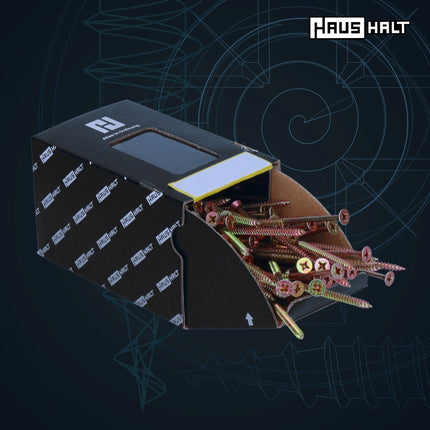 HausHalt Universal Holzbauschraube Holzschraube 5,0 x 120 mm PZ2 200 Stk. ( 2x 000051371186 ) gelb verzinkt Kreuzschlitz Pozidriv Senkkopf Teilgewinde - Toolbrothers