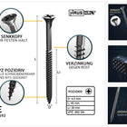 HausHalt Universal Holzbauschraube Holzschraube 4,5 x 45 mm PZ2 800 Stk. ( 2x 000051371170 ) silber verzinkt Kreuzschlitz Pozidriv Senkkopf Teilgewinde - Toolbrothers