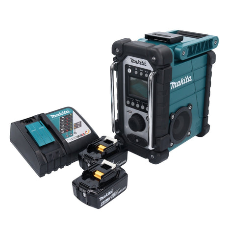 Makita DMR 107 RG radio de obra con batería 7,2 - 18 V + 2x baterías 6,0 Ah + cargador