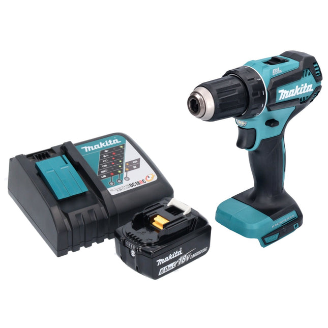 Trapano avvitatore a batteria senza spazzole Makita DDF 485 RG1 18 V 50 Nm + 1x batteria 6,0 Ah + caricabatterie
