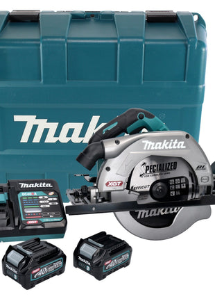 Makita HS 009 GD201 XGT Scie circulaire portative sans fil 40 V maxi 235 mm brushless + 2x Batteries 2,5 Ah + Chargeur + Mallette