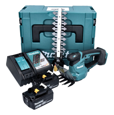 Makita DUM 111 RGXJ cortacésped a batería cortasetos 18 V + 2x baterías 6,0 Ah + cargador + Makpac