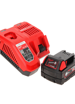 Amoladora angular a batería Milwaukee M18 FSAGV115XPDB-601X 18 V 115 mm sin escobillas + 1x batería 6,0 Ah + cargador + caja HD